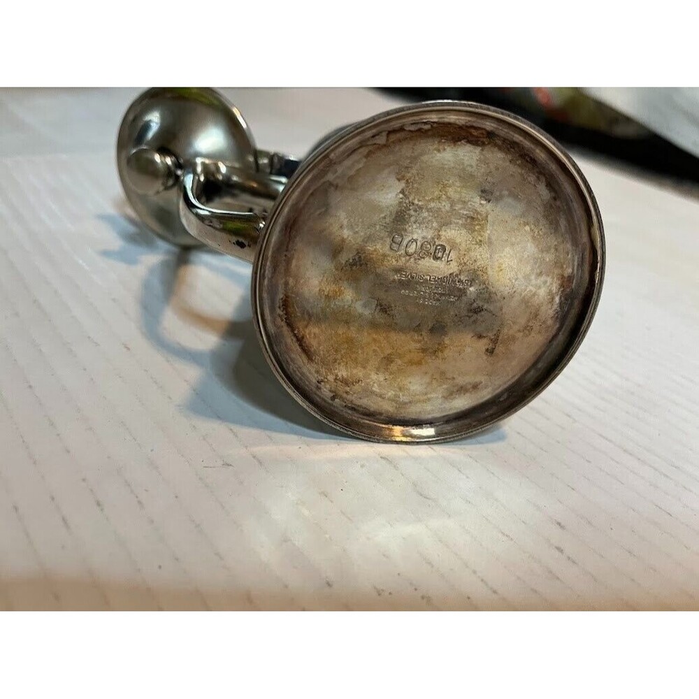 Jennings Silver Co Vintage Restaurantware 18% Nickel Silver Hinged Lid Creamer